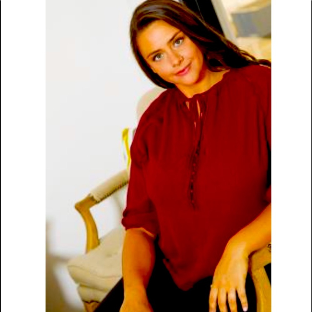 Angela Plus Burgundy Blouse